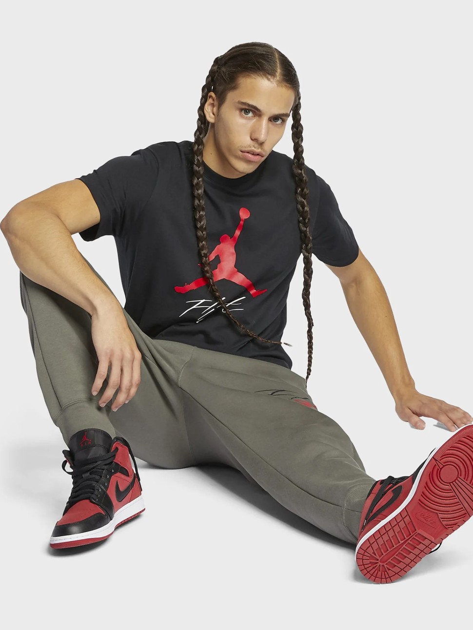 Футболка чоловіча Nike JUMPMAN FLIGHT HBR TEE чорна AO0664-010 — фото 3