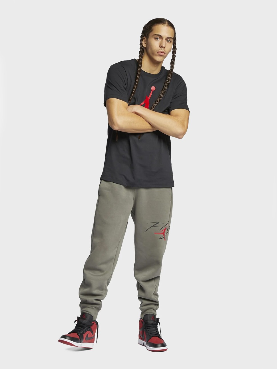 Футболка чоловіча Nike JUMPMAN FLIGHT HBR TEE чорна AO0664-010 — фото 4