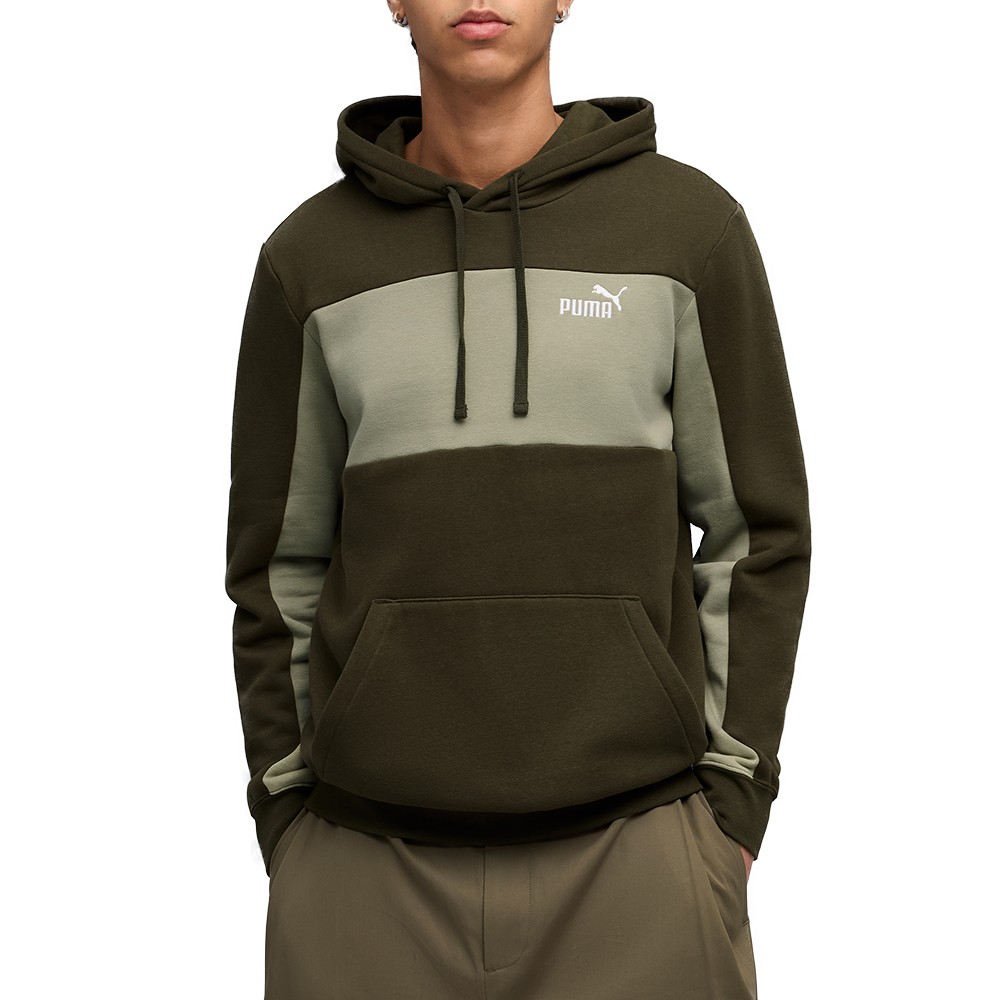 Толстовка мужская Puma ESS BLOCK Hoodie FL хаки 68468682