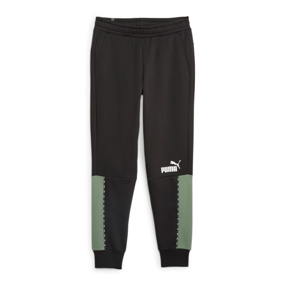 Штани чоловічі Puma ESS BLOCK x TAPE Sweatpants FL cl чорні 67334351 — фото 1
