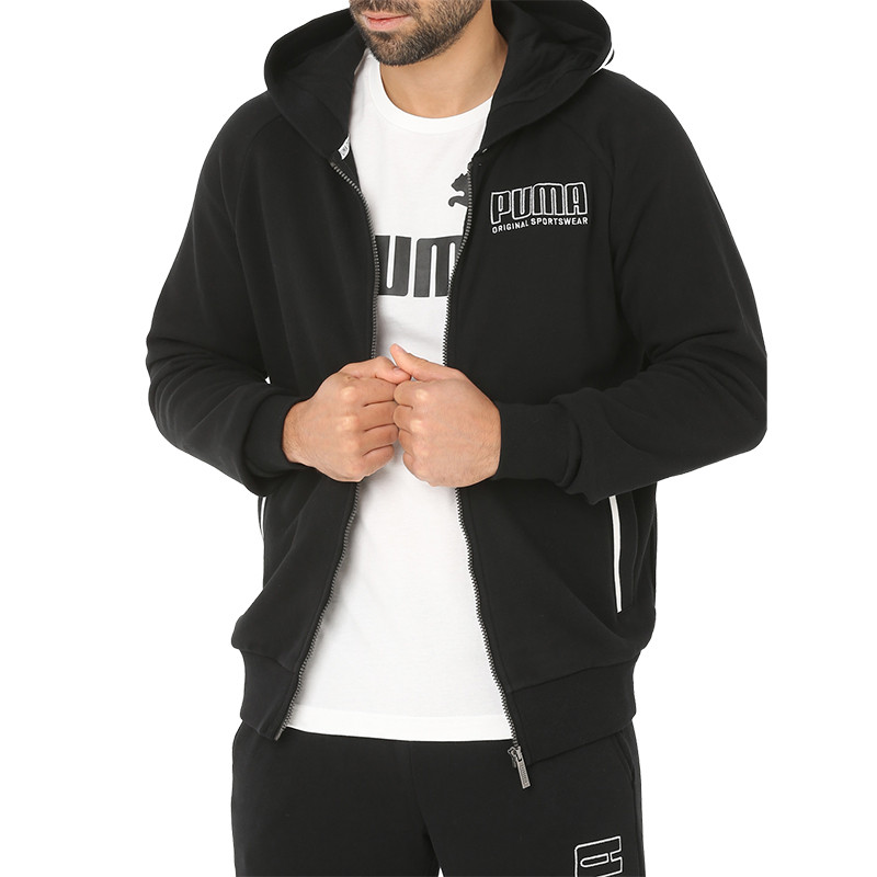 Толстовка мужская Puma Athletics Hooded Jacket черная 85414001 изображение 1