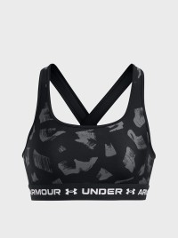 Бра женский Under Armour Crossback Mid Print черный 1361042-009 изображение 5