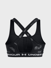 Бра женский Under Armour Crossback Mid Print черный 1361042-009 изображение 6