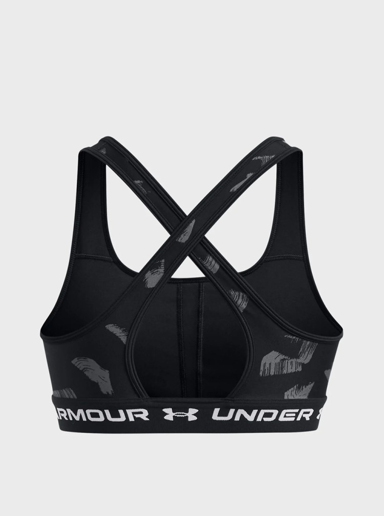 Бра женский Under Armour Crossback Mid Print черный 1361042-009 изображение 6