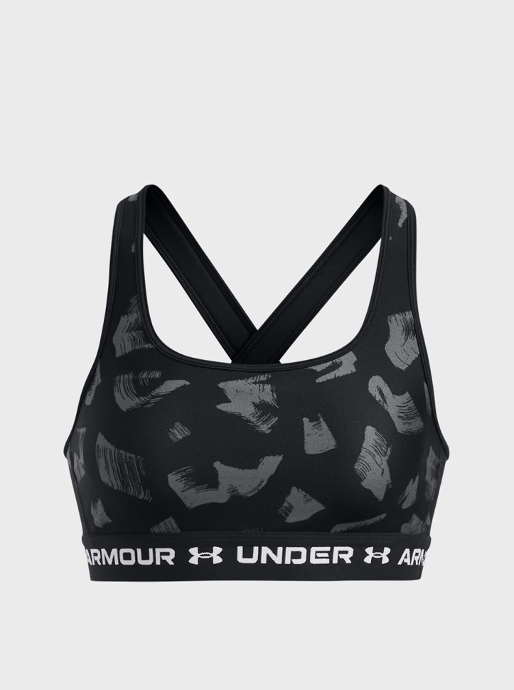 Бра женский Under Armour Crossback Mid Print черный 1361042-009 изображение 11