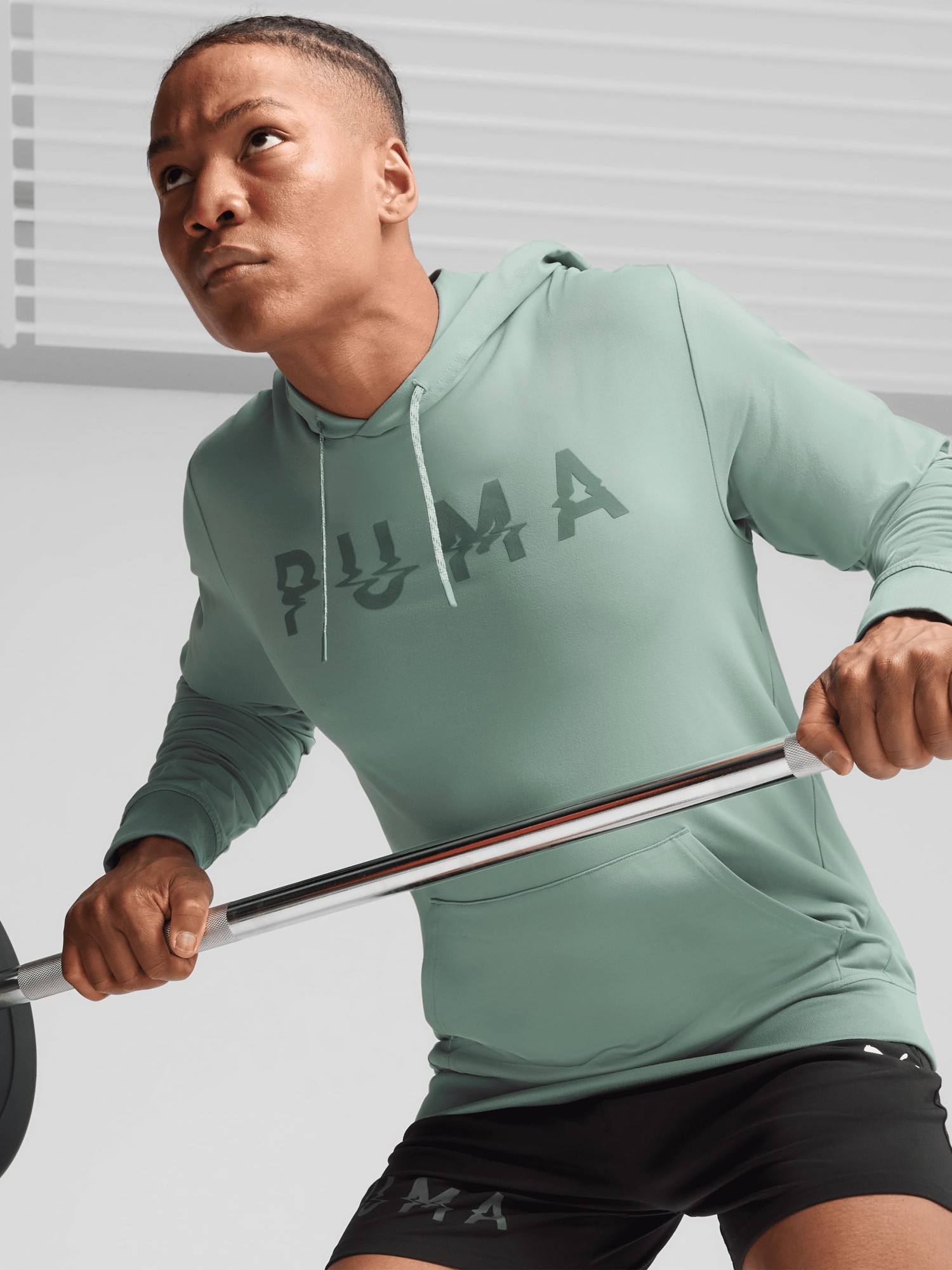 Толстовка мужская Puma CLOUDSPUN BRANDED HOODIE зеленая 52667830 изображение 4