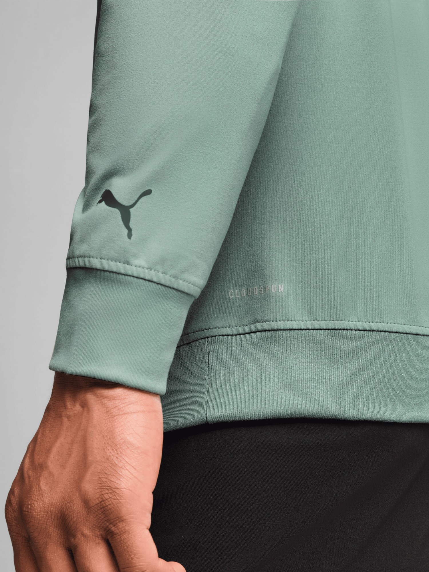 Толстовка мужская Puma CLOUDSPUN BRANDED HOODIE зеленая 52667830 изображение 6