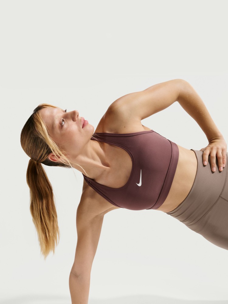 Бра женский Nike W NK SWSH MED SPT BRA коричневый DX6821-502 изображение 3