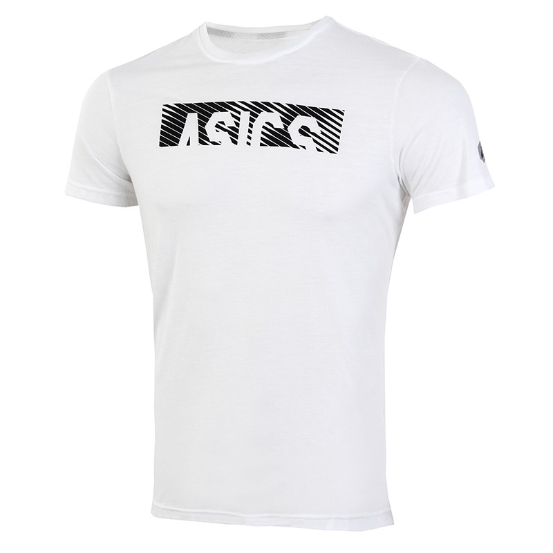 Футболка мужская Asics ESNT DIAGONAL SS TOP белая 155234-0014 — Sport City Футболка мужская Asics ESNT DIAGONAL SS TOP белая 155234-0014