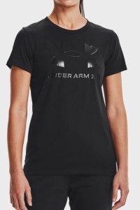 Футболка женская Under Armour UA SPORTSTYLE LOGO SS черная 1356305-002 изображение 2