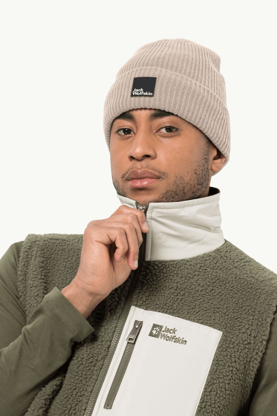 Шапка унісекс Jack Wolfskin PERGAMON BEANIE бежева 1910701-5062 — фото 2