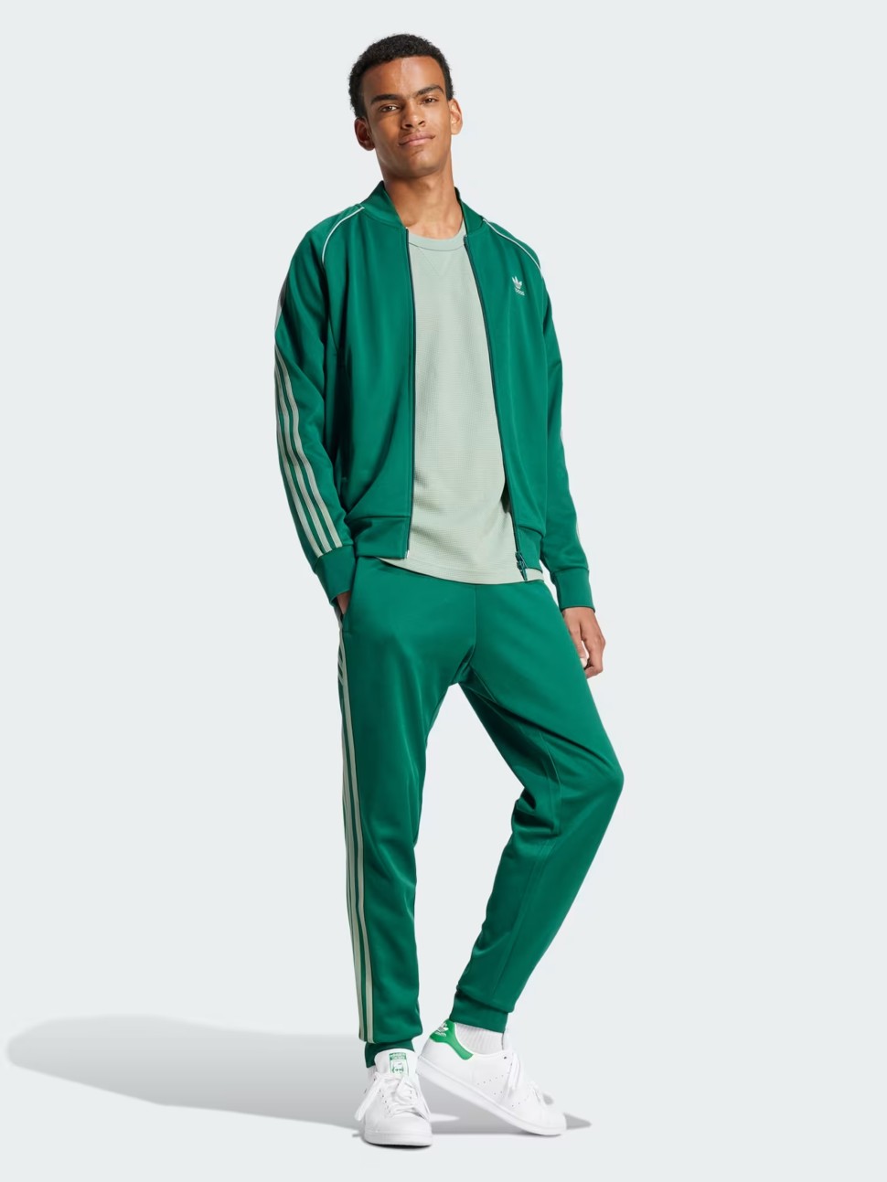Брюки мужские Adidas SST TP зеленые JC9930 — фото 4