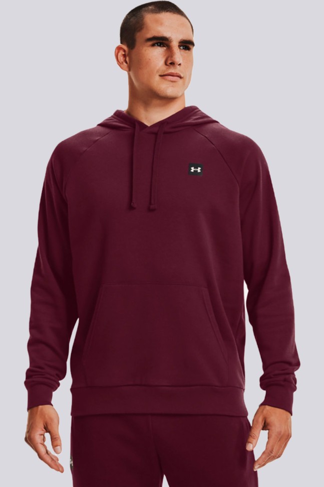 Толстовка мужская Under Armour Ua Rival Fleece Hoodie бордовая 1357092-601 изображение 2