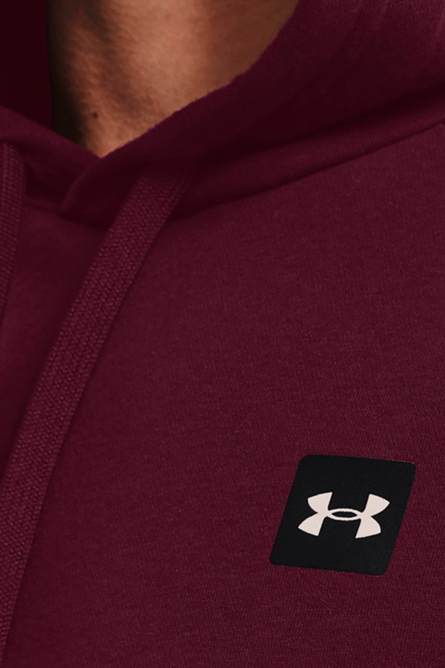 Толстовка мужская Under Armour Ua Rival Fleece Hoodie бордовая 1357092-601 изображение 3