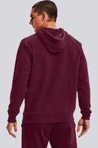 Толстовка мужская Under Armour Ua Rival Fleece Hoodie бордовая 1357092-601 изображение 4