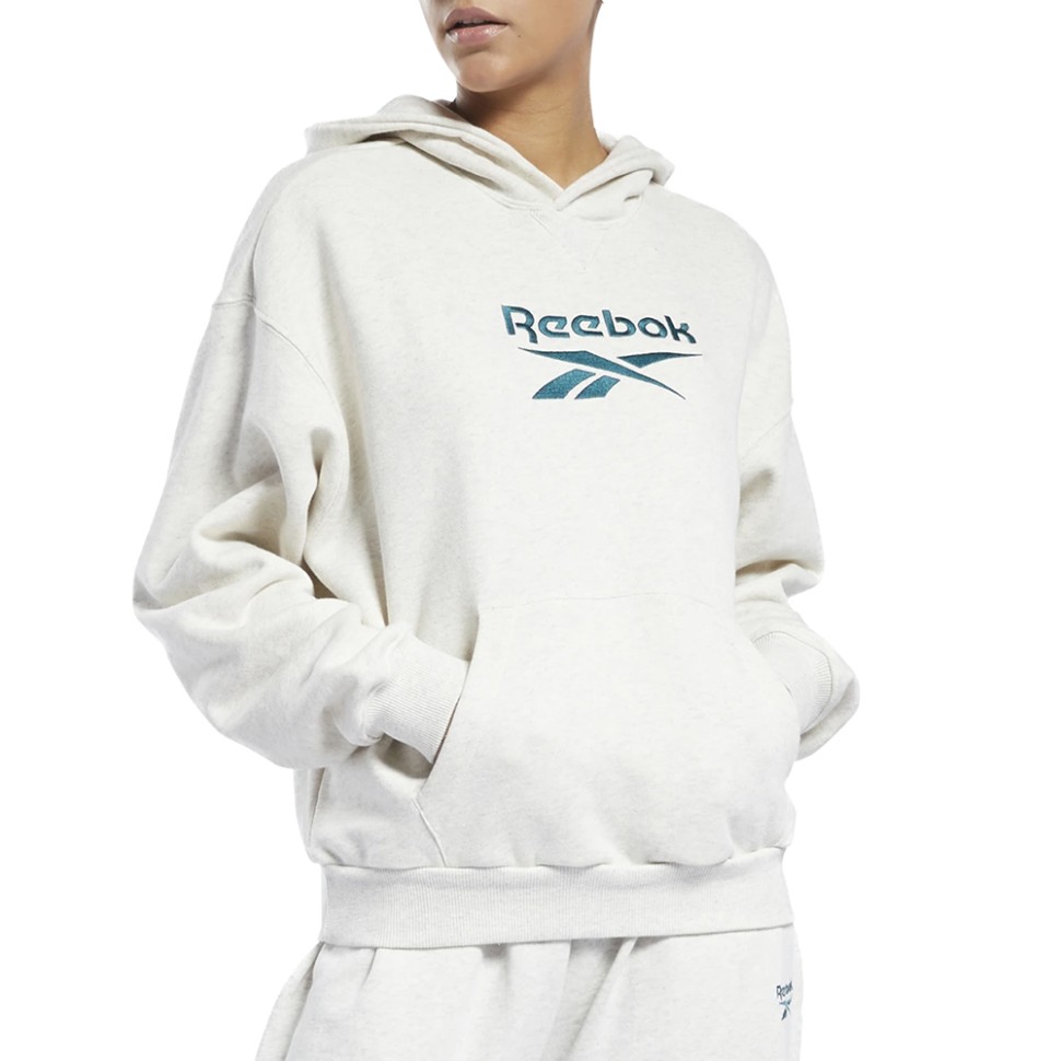Толстовка женская Reebok Cl F Big Logo Ft Ho белая GS1738 изображение 1