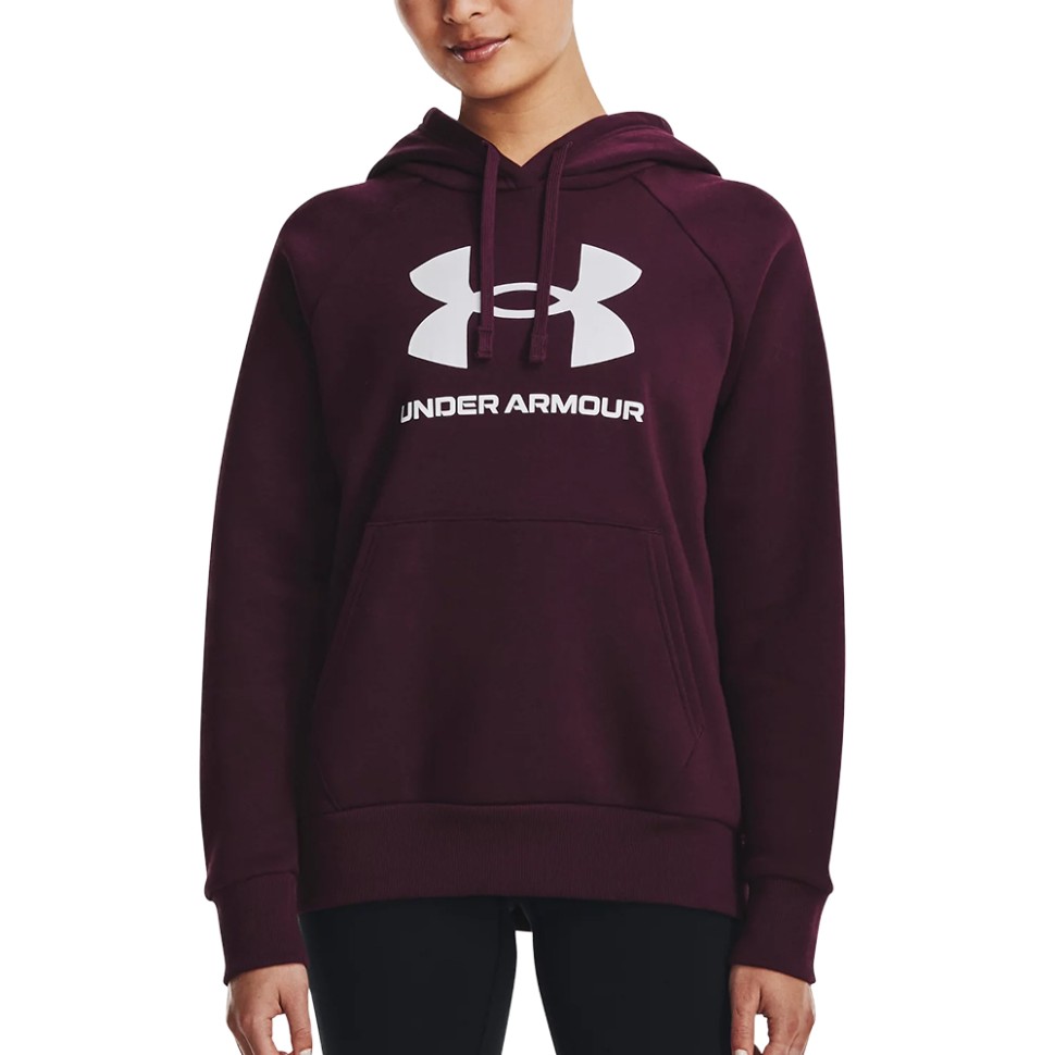 Толстовка жіноча Under Armour UA Rival Fleece Big Logo Hdy бордова 1379501-600 — фото 1