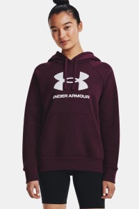Толстовка жіноча Under Armour UA Rival Fleece Big Logo Hdy бордова 1379501-600 изображение 2