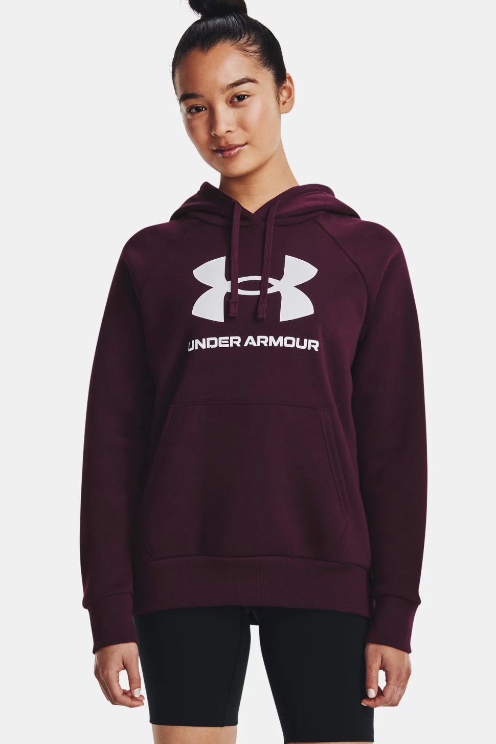 Толстовка жіноча Under Armour UA Rival Fleece Big Logo Hdy бордова 1379501-600 — фото 2