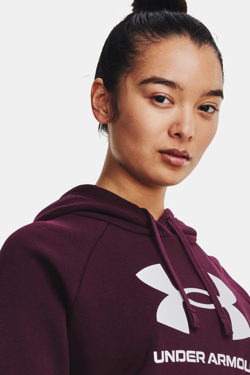 Толстовка жіноча Under Armour UA Rival Fleece Big Logo Hdy бордова 1379501-600 — фото 5