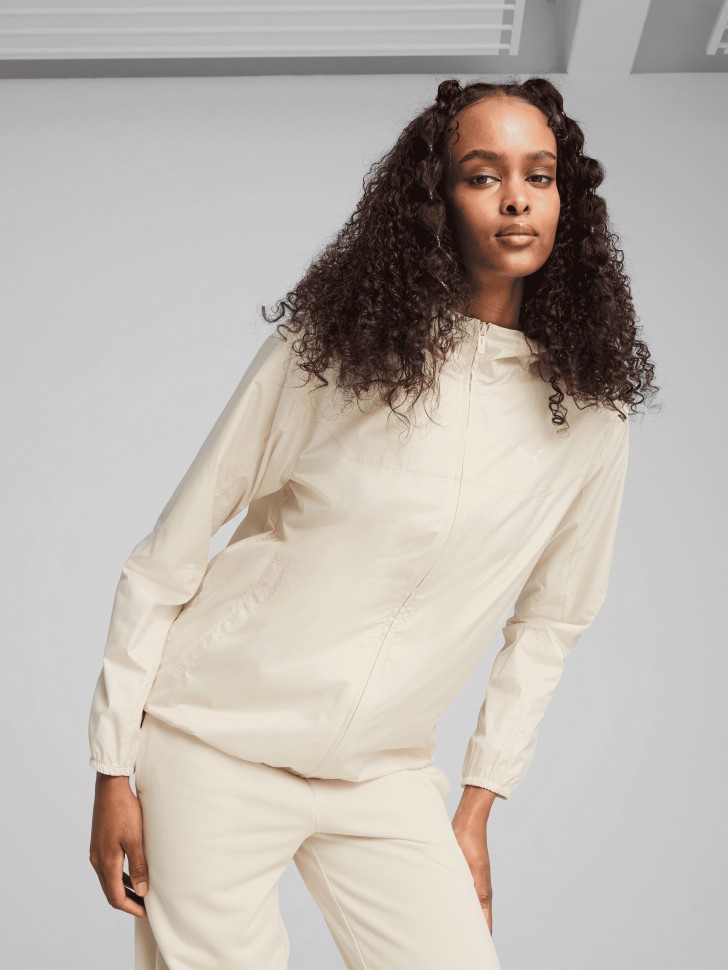 Ветровка женская Puma Ess Regular Windbreaker бежевая 68513387 изображение 2