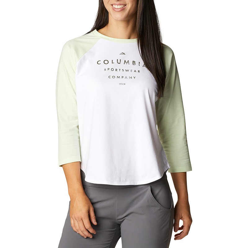 Футболка жіноча Columbia Sun Trek ™ 3/4 Sleeve Tee біла 1931771-100 — Sport City Футболка жіноча Columbia Sun Trek ™ 3/4 Sleeve Tee біла 1931771-100