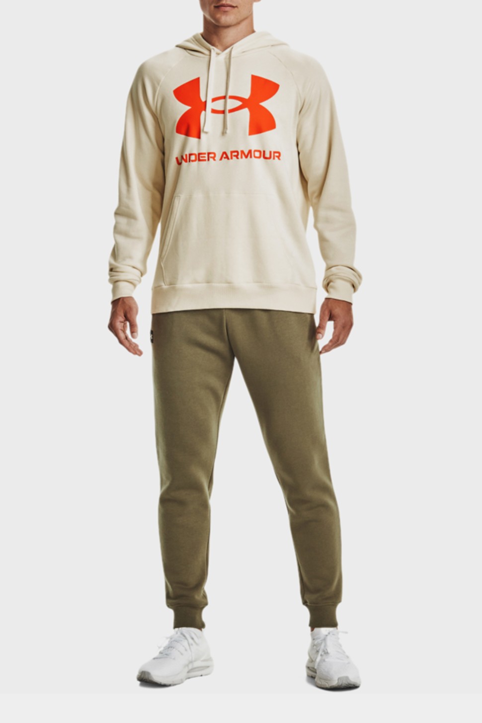 Толстовка мужская Under Armour UA Rival Fleece Big Logo HD бежевая 1357093-279 — фото 2
