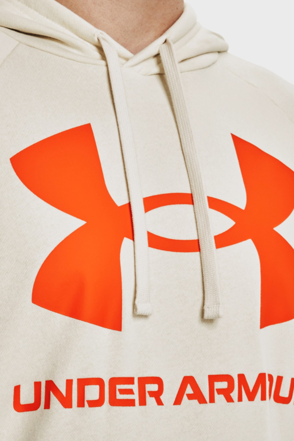 Толстовка мужская Under Armour UA Rival Fleece Big Logo HD бежевая 1357093-279 — фото 4