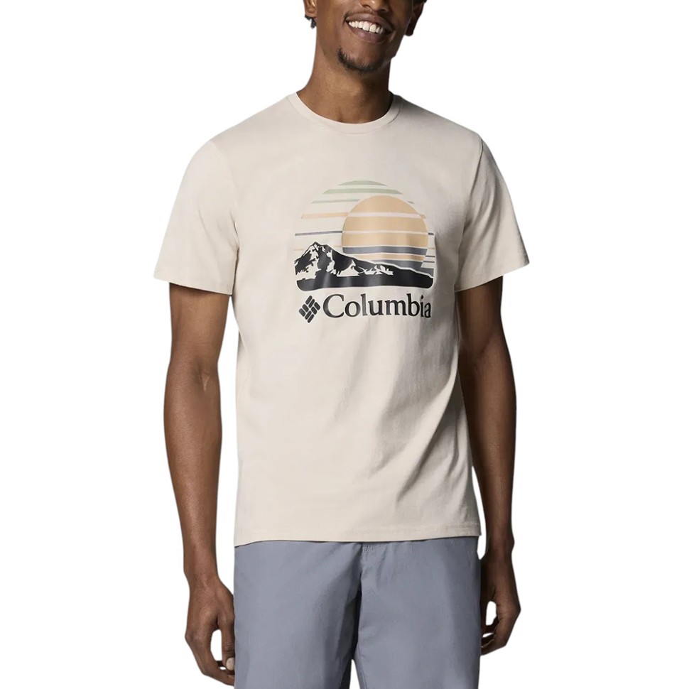 Футболка чоловiча Columbia Path Lake™ Graphic Tee II бежево-сіра 1934811-281 — фото 1