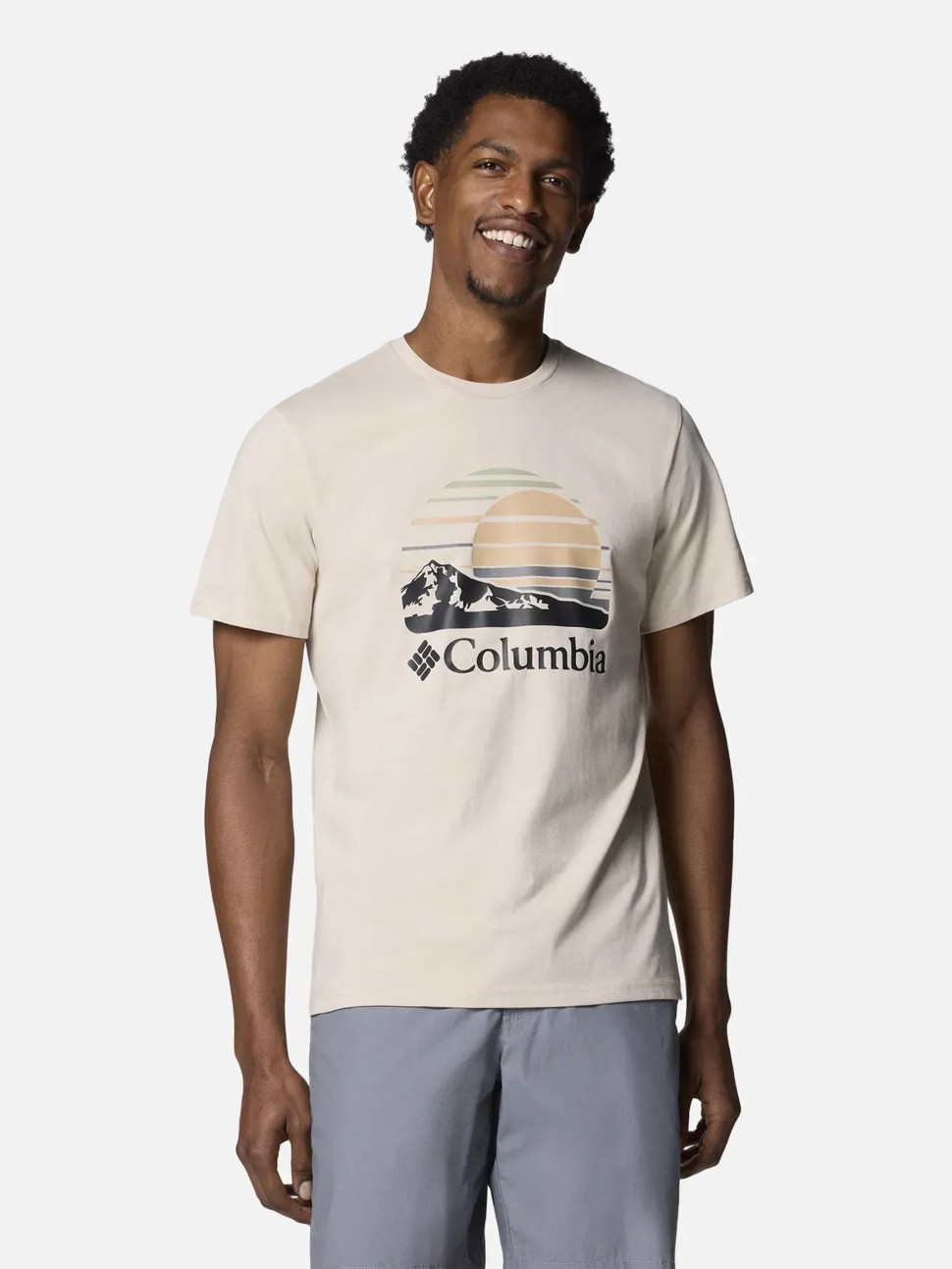Футболка чоловiча Columbia Path Lake™ Graphic Tee II бежево-сіра 1934811-281 — фото 2