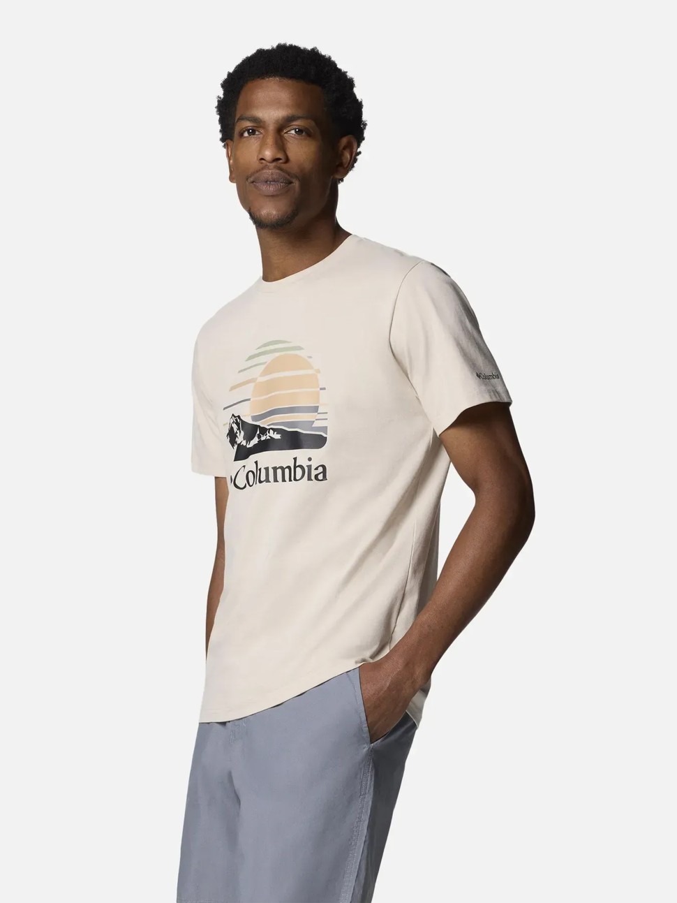Футболка чоловiча Columbia Path Lake™ Graphic Tee II бежево-сіра 1934811-281 — фото 3