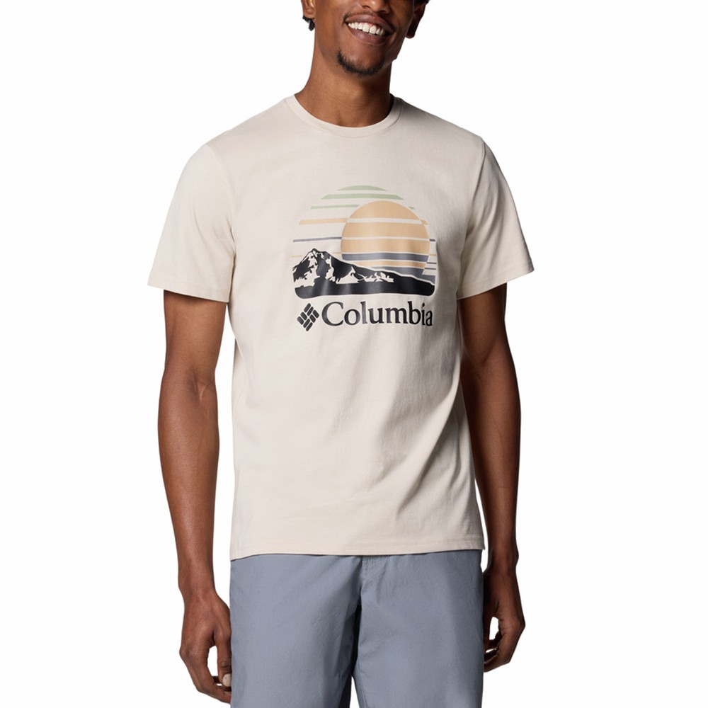 Футболка чоловiча Columbia Path Lake™ Graphic Tee II бежево-сіра 1934811-281 изображение 6
