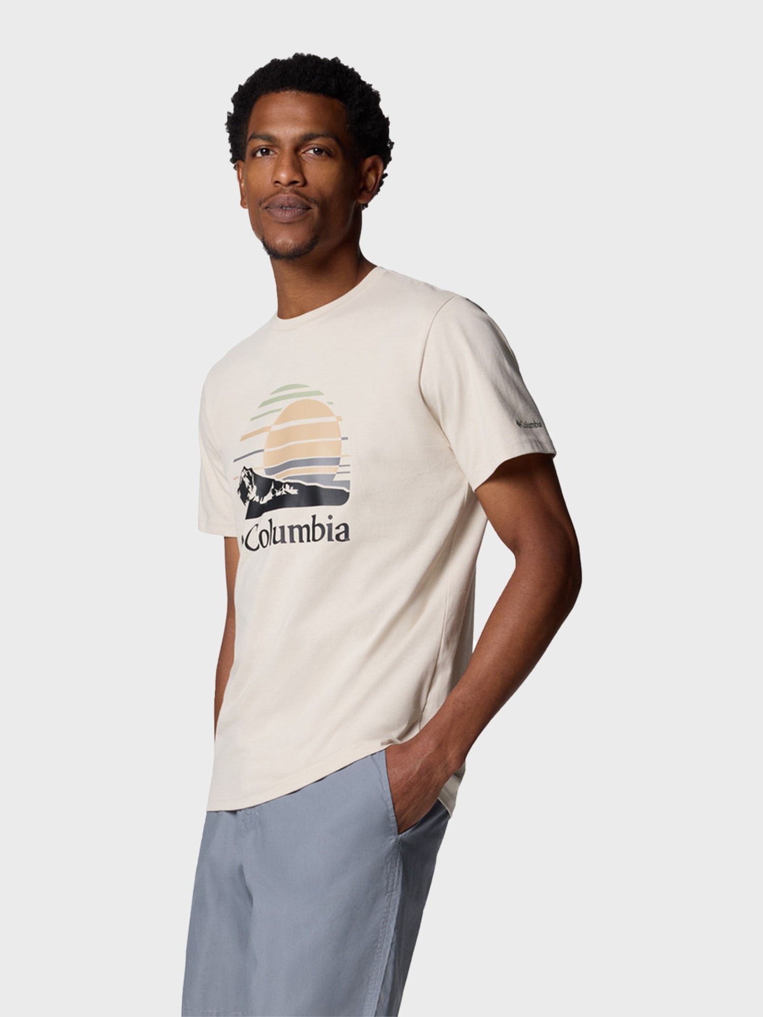 Футболка чоловiча Columbia Path Lake™ Graphic Tee II бежево-сіра 1934811-281 изображение 8