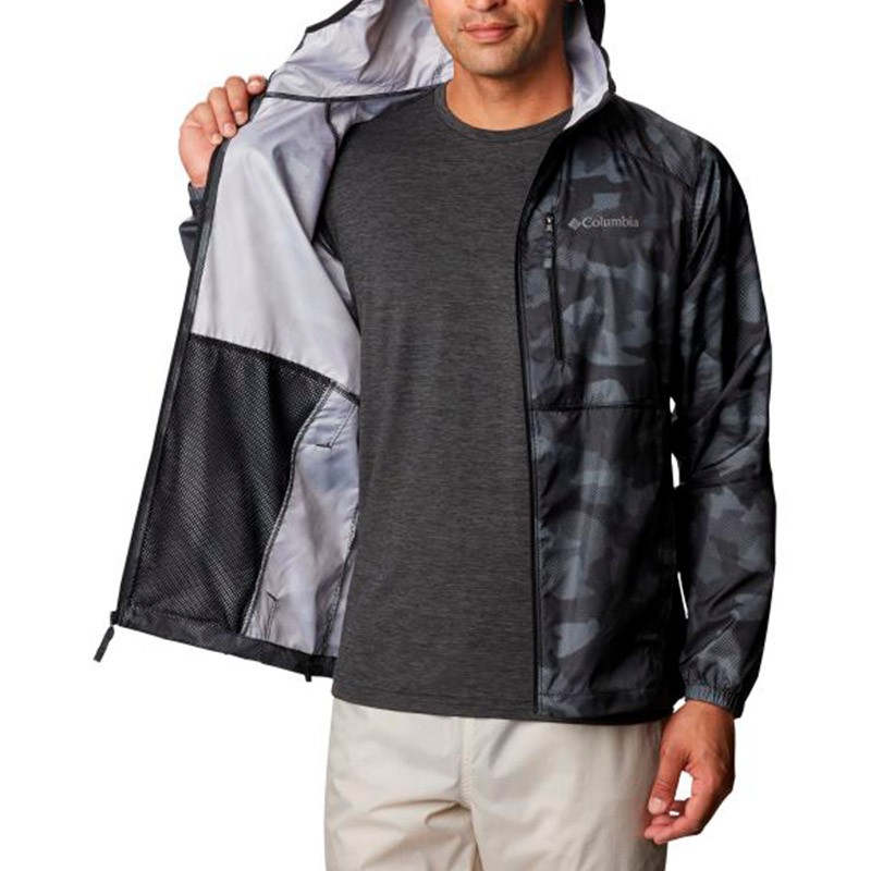Вітрівка чоловіча Columbia  Flash Forward™ Windbreaker Print чорна 1606803-007 — фото 2