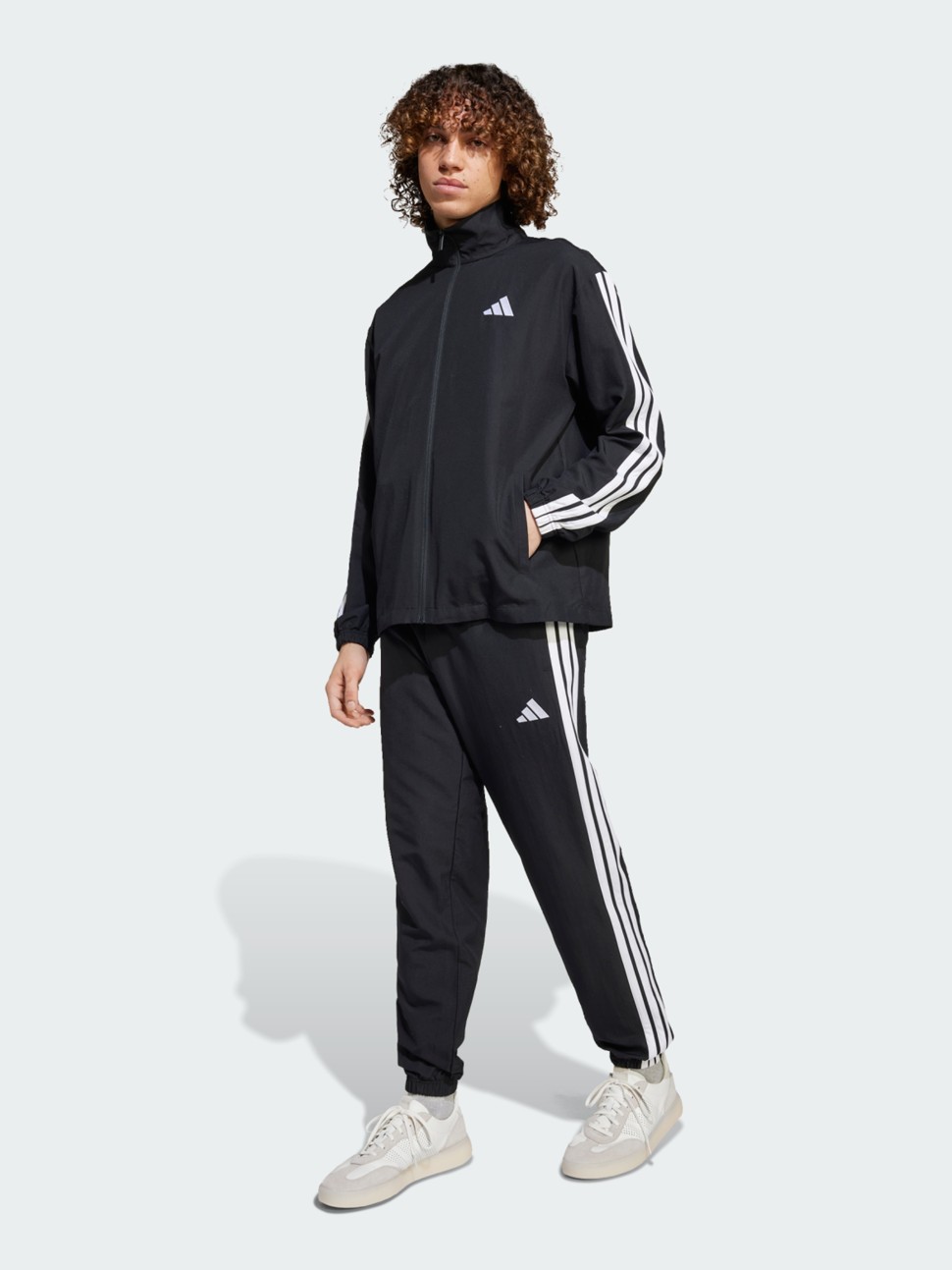 Костюм чоловічий Adidas M 3S WV TT TS чорний JI8849 — фото 2