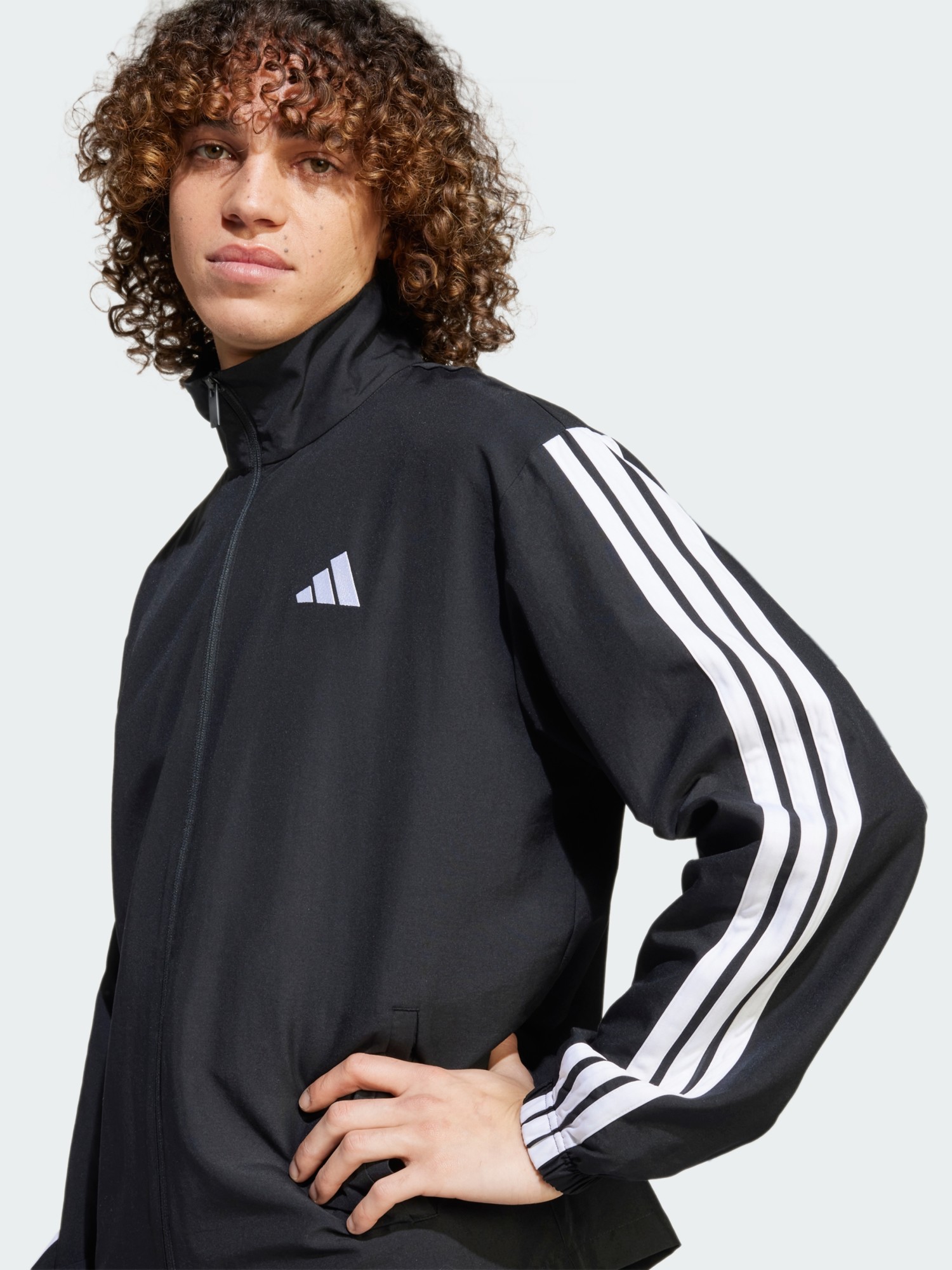 Костюм мужской Adidas M 3S WV TT TS черный JI8849 изображение 5