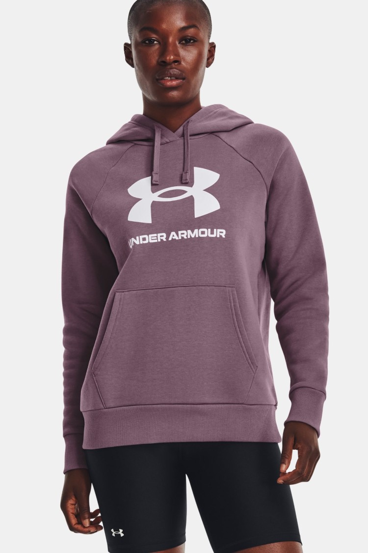 Толстовка жіноча Under Armour UA Rival Fleece Big Logo Hdy фіолетова 1379501-500 изображение 2
