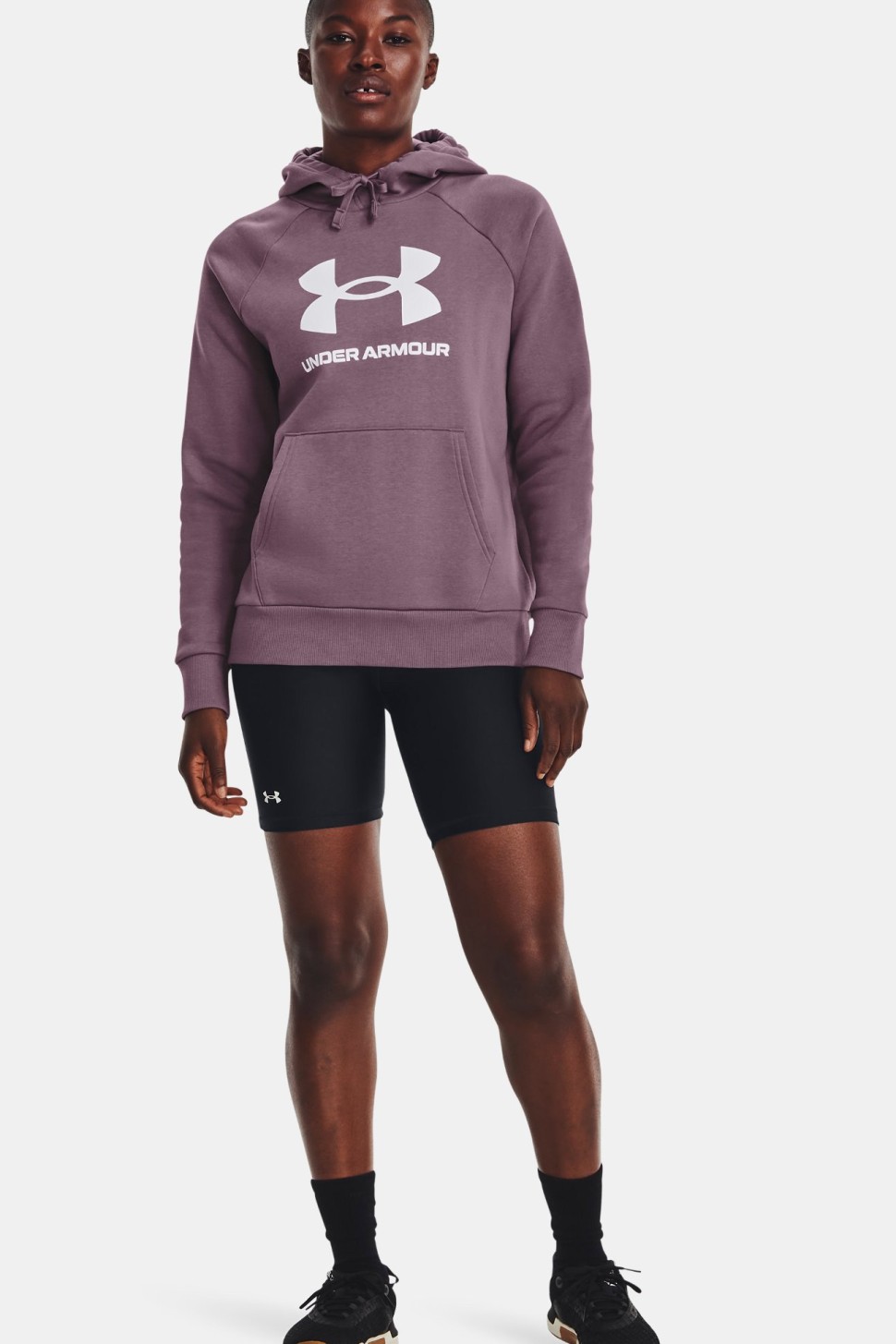 Толстовка жіноча Under Armour UA Rival Fleece Big Logo Hdy фіолетова 1379501-500 — фото 4