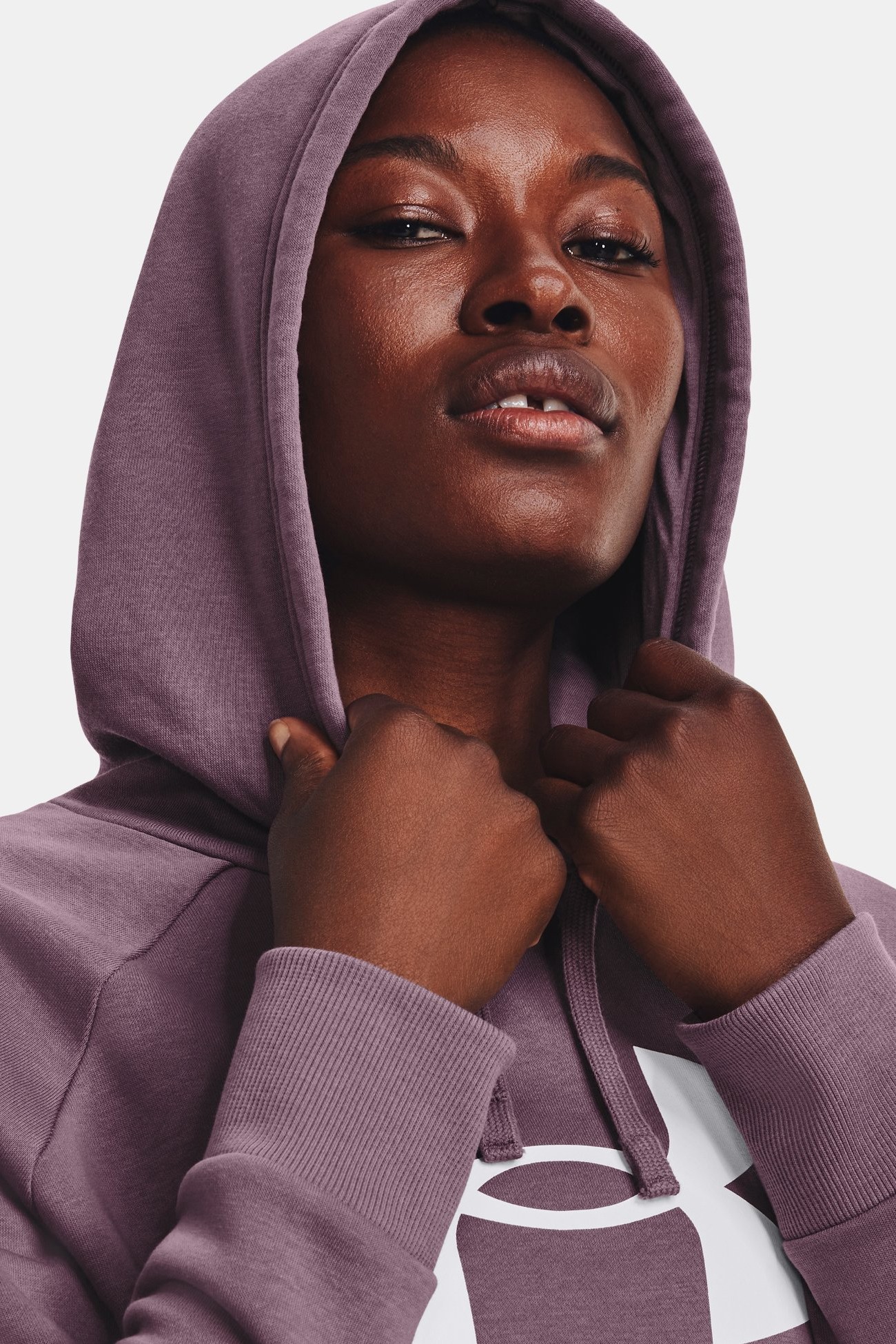 Толстовка женская Under Armour UA Rival Fleece Big Logo Hdy фиолетовая 1379501-500 изображение 5