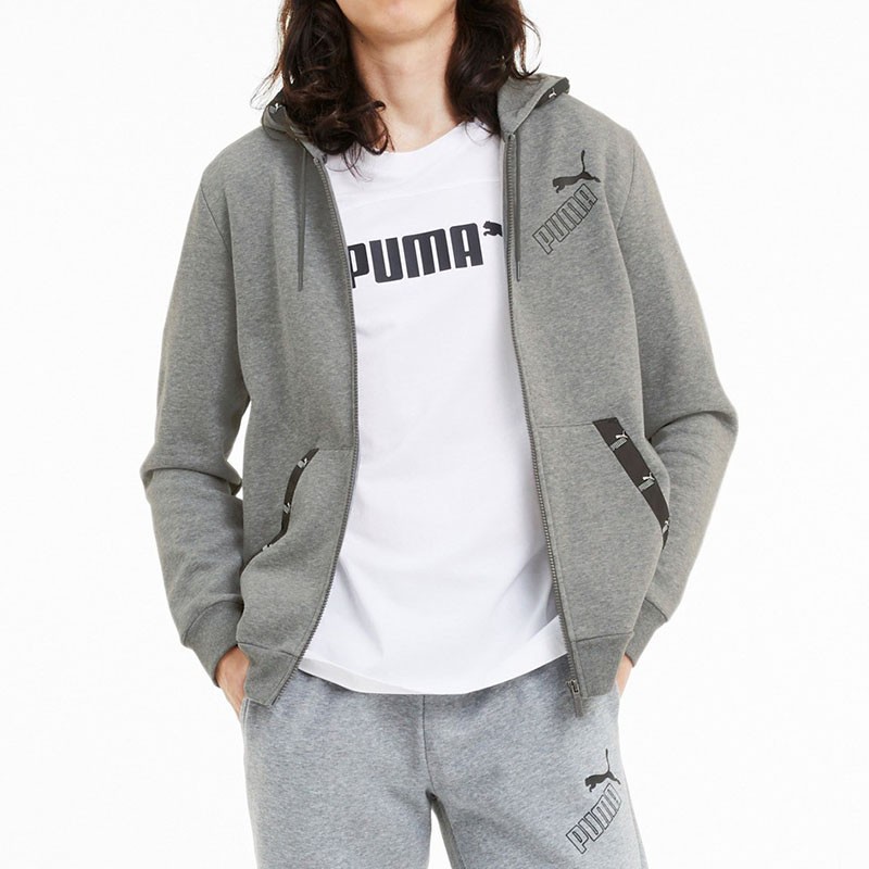 Толстовка мужская Puma Amplified Fz Fl серая 58352303 изображение 5