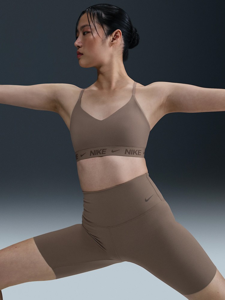 Бра жіночий Nike W NK DF INDY LGT SPT BRA коричневий FD1062-233 изображение 4