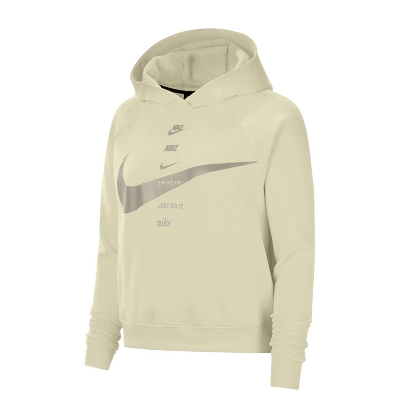 Толстовка жіноча Nike W Nsw Swsh Hoodie Flc Bb бежева CU5676-238  изображение 1