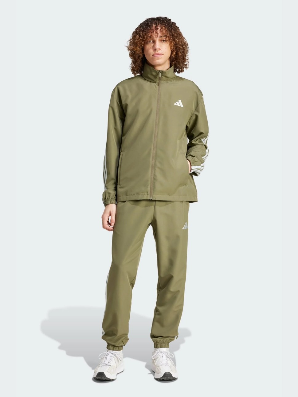 Костюм чоловічий Adidas M 3S WV TT TS оливковий JI8850 — фото 2
