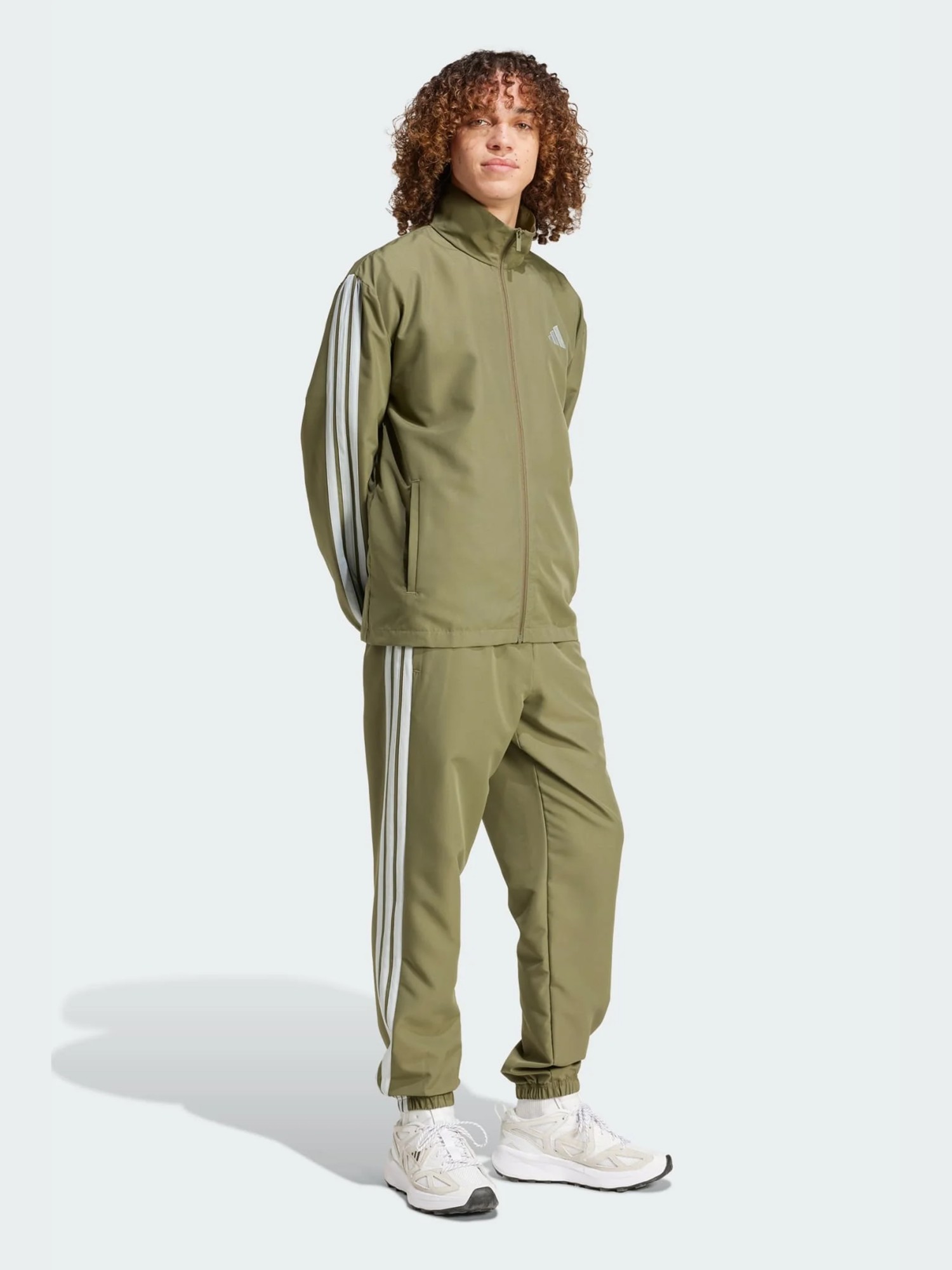 Костюм мужской Adidas M 3S WV TT TS оливковый JI8850 изображение 3