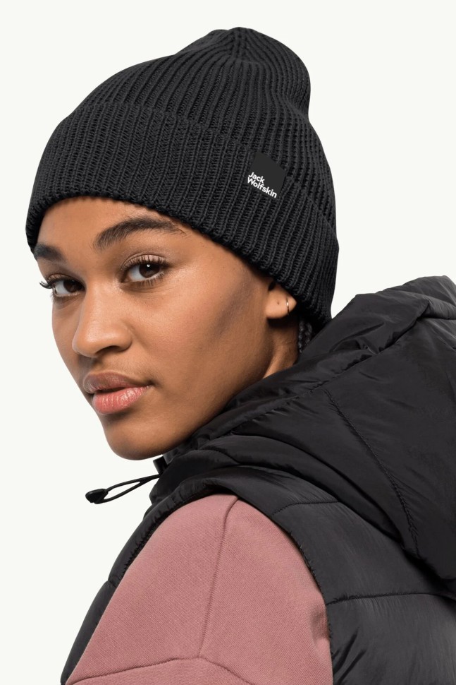 Шапка унисекс Jack Wolfskin ESSENTIAL BEANIE черная 1910881-6000 изображение 2