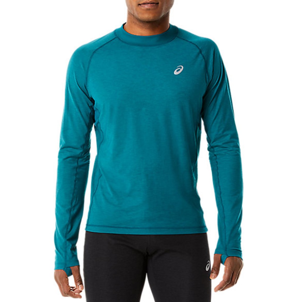 Чоловічий лонгслів Asics Winter Run Ls Top синій 2011C399-300 — фото 1