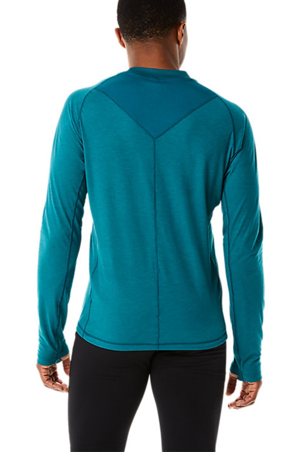 Чоловічий лонгслів Asics Winter Run Ls Top синій 2011C399-300 — фото 3