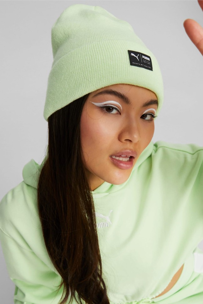 Шапка Puma ARCHIVE heather beanie лаймова 02173921 изображение 3