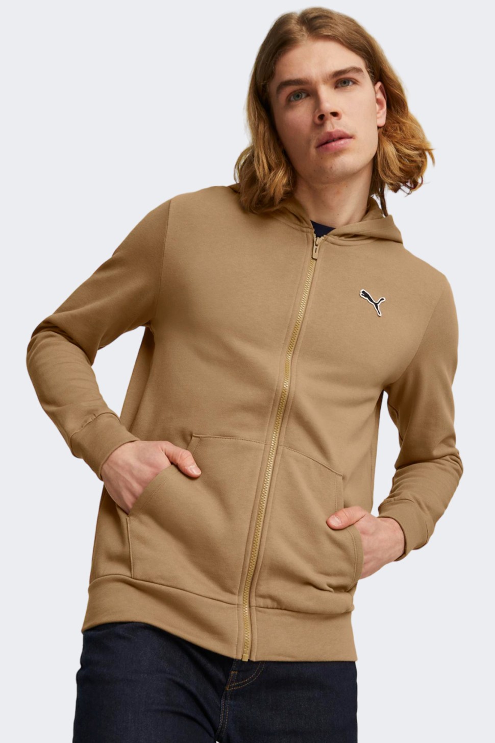 Толстовка чоловіча Puma BETTER ESSENTIALS Full-Zip Hoodie FL бежева 67681585 — фото 2