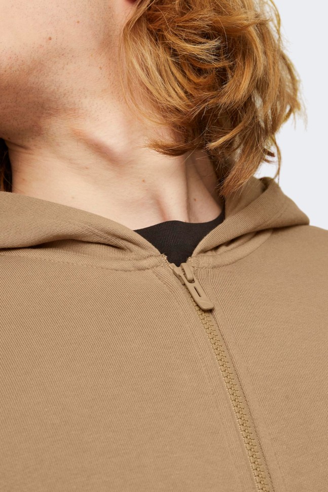 Толстовка мужская Puma BETTER ESSENTIALS Full-Zip Hoodie FL бежевая 67681585 изображение 4
